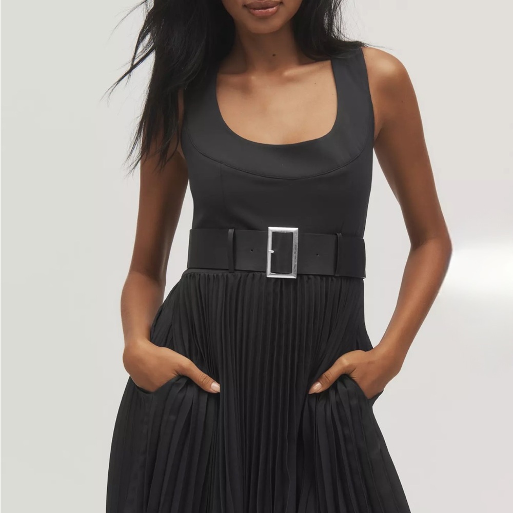Anthropologie Sleeveless Pleated Mini Dress